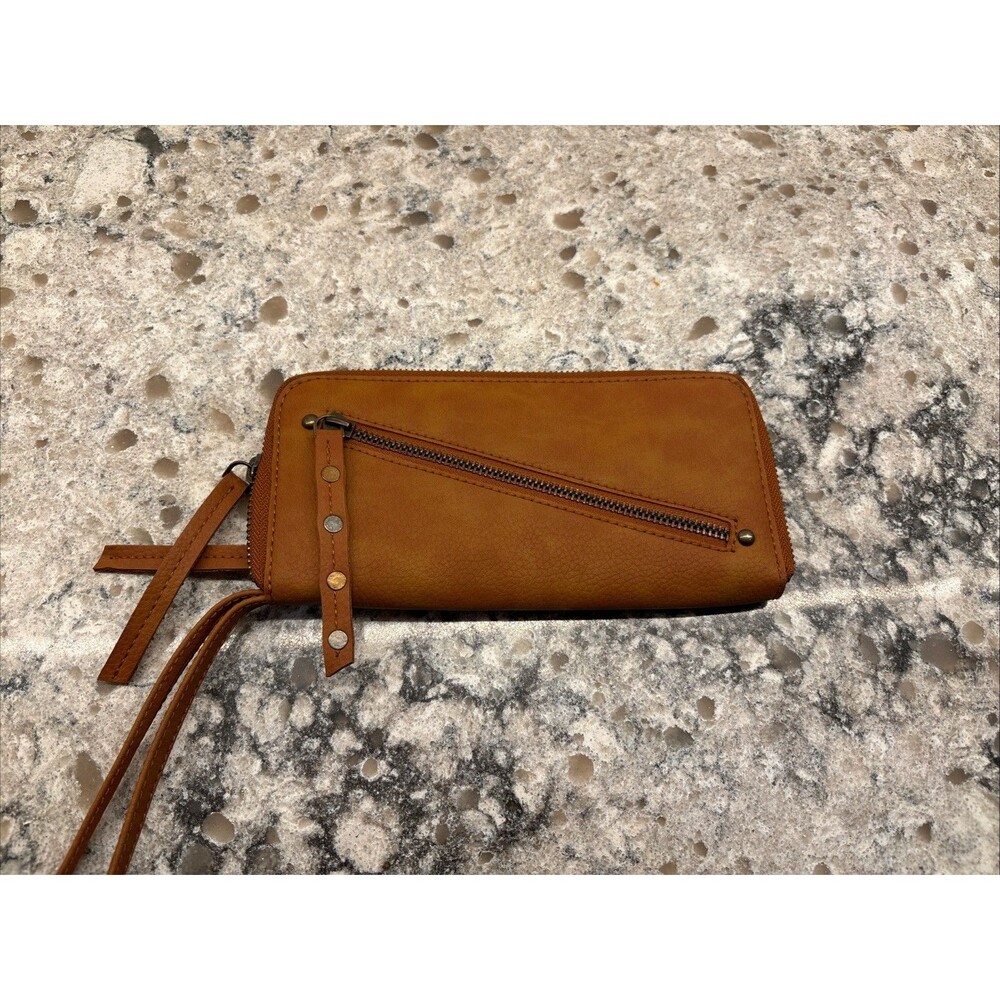 Free People Vegan Leather Brown Wallet Wristlet